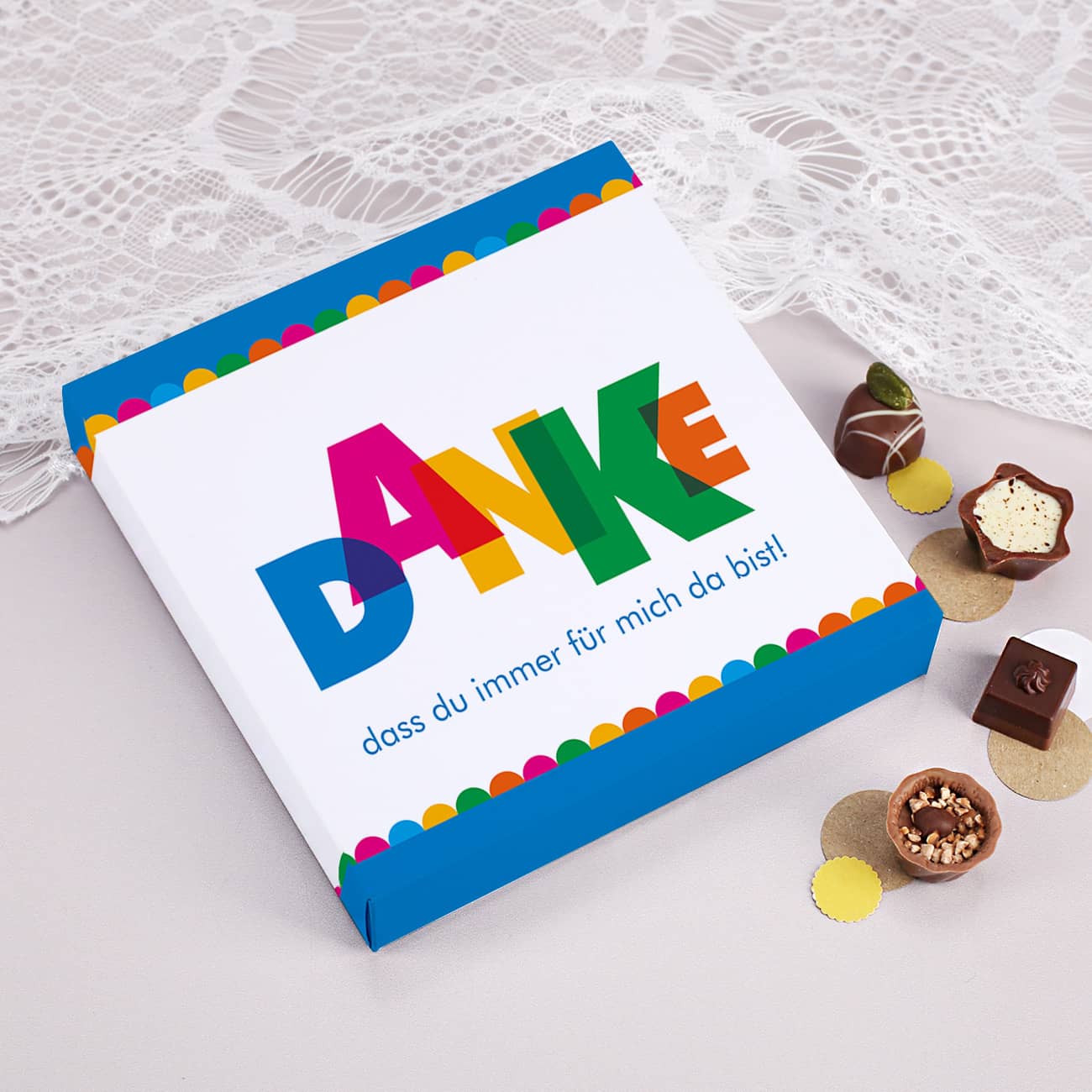 Lindt Pralinen mit Danke Schriftzug