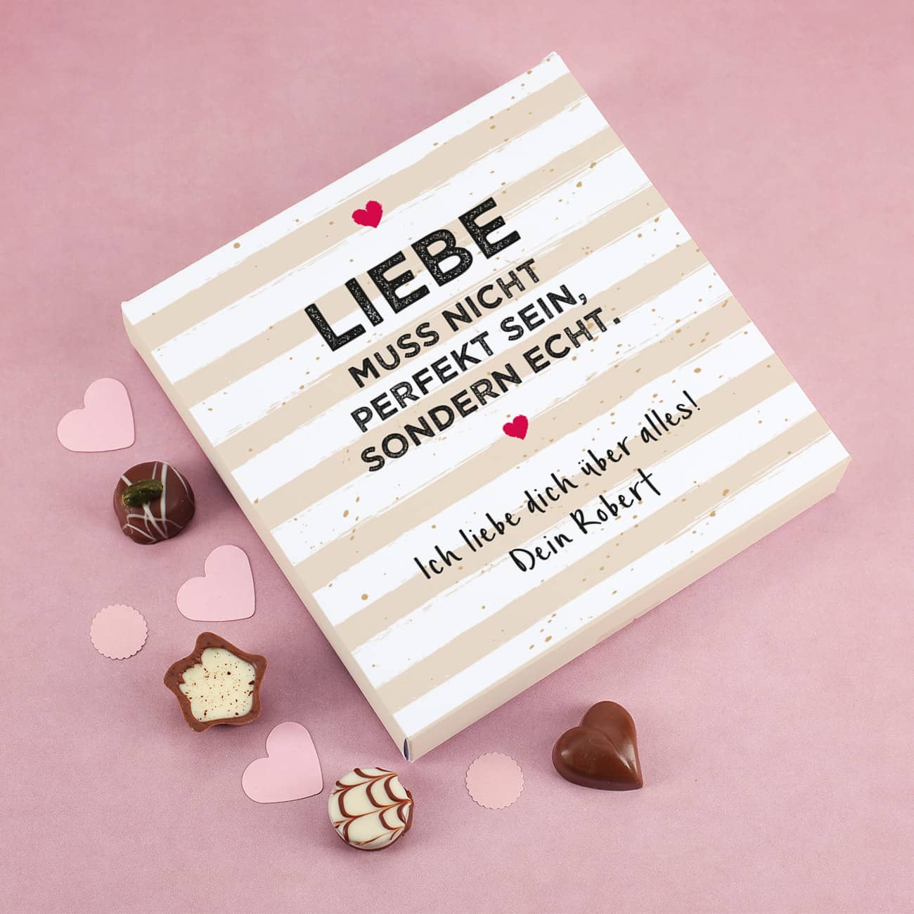 Liebe muss echt sein - 100 g Lindtpralinen zum Valentinstag