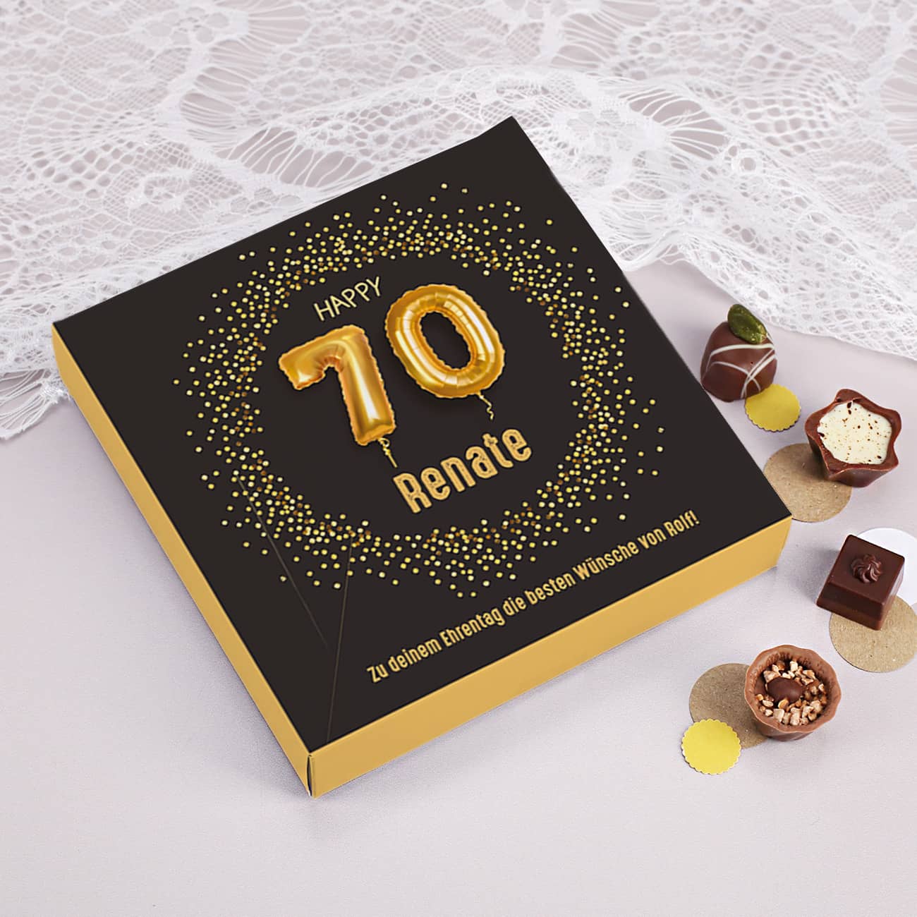 Pralinen zum 70. Geburtstag