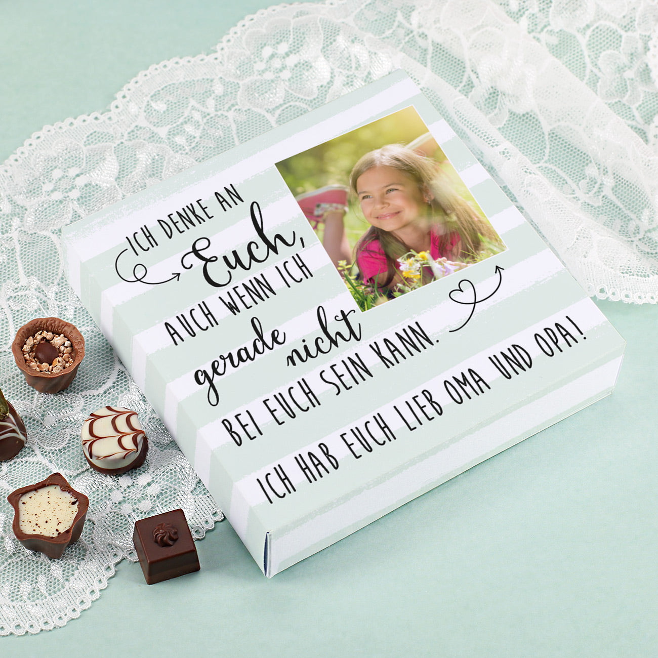 Foto Ihrer Wahl auf der Pralinenschachtel