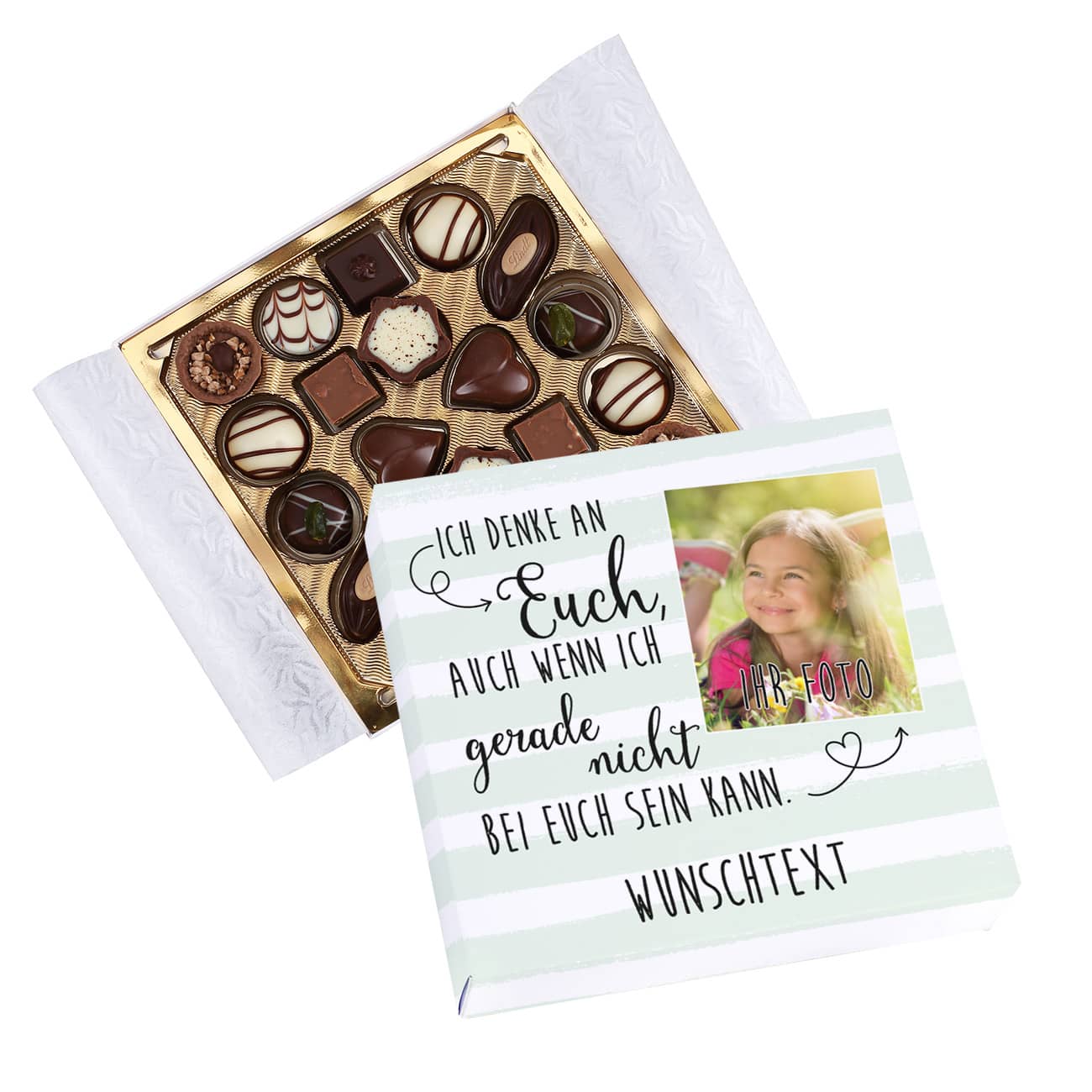Pralinen von Lindt mit Ihrem Foto und Text