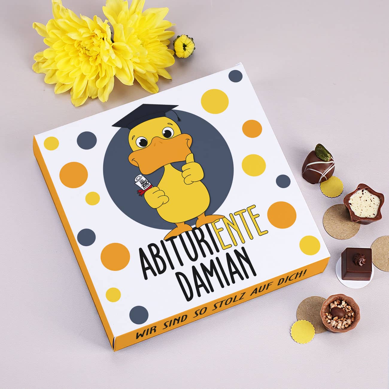 AbituriENTE - Mini Pralinenschachtel 100 g mit Name und Jahreszahl