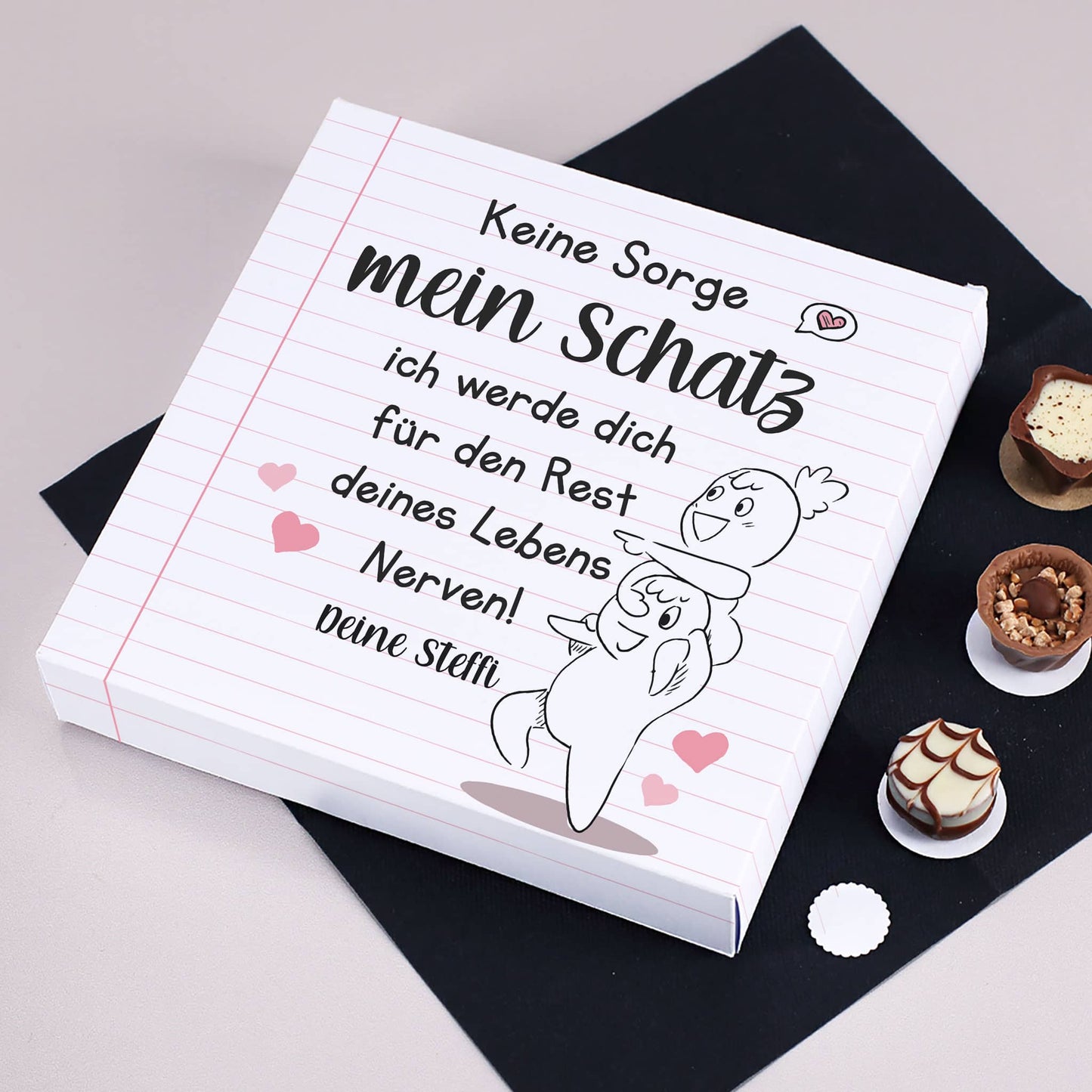 Ich werde dich immer nerven! - 100g Lindt Pralinen mit Ihrem Wunschtext bedruckt
