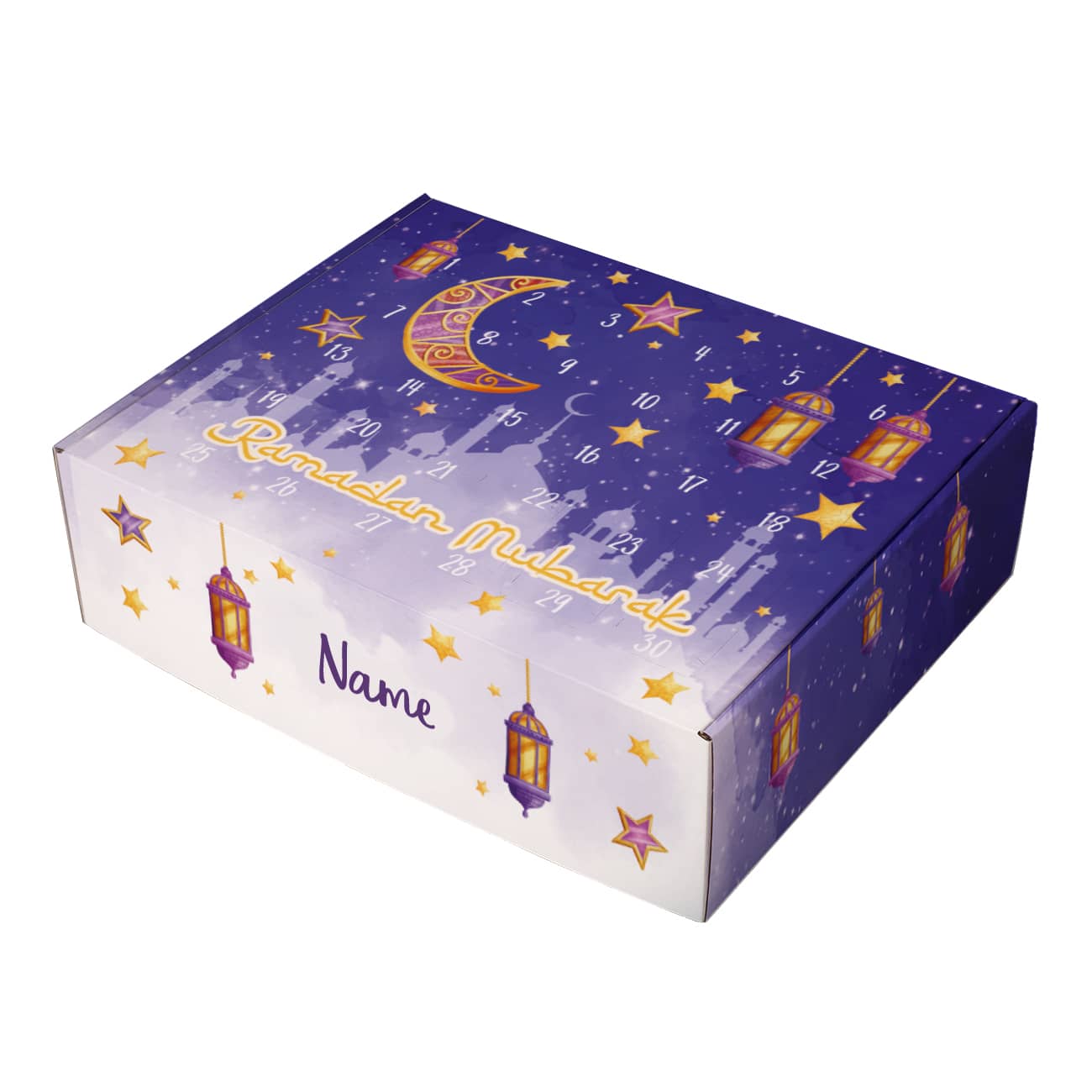 Ramadan Kalender "Ramadan Mubarak" für Kinder mit Name personalisiert