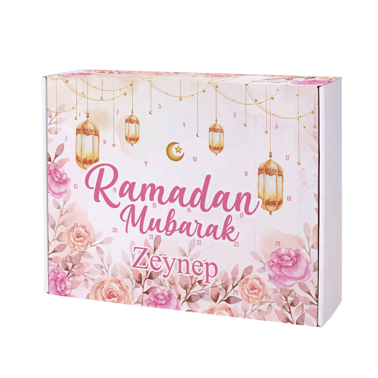 Mit Laternen, Blumen & Name bedruckt