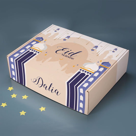 Ramadan Kalender für Jungen mit Name zum selbst Befüllen | Laternen und Türme