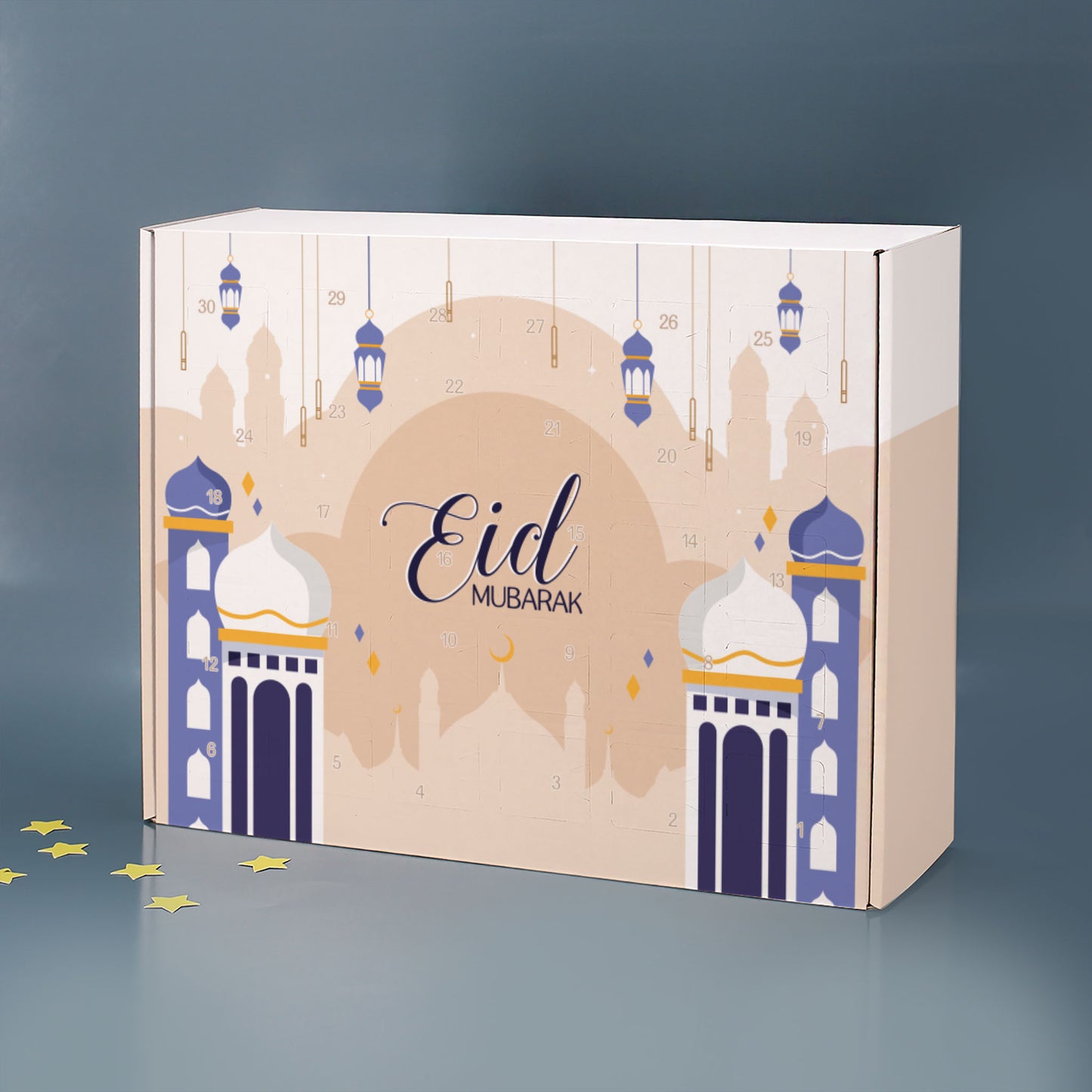 Ramadan Kalender für Jungen mit Name zum selbst Befüllen | Laternen und Türme