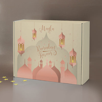 Ramadan Kalender für Mädchen mit Name zum selbst Befüllen | Türme und Laternen