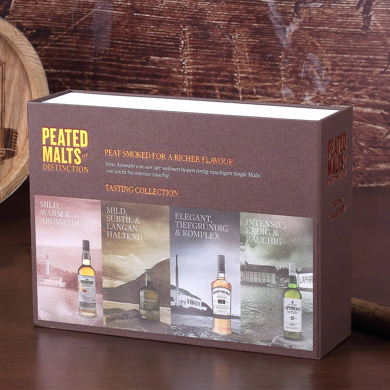 Peated Malts of Distinction Tasting Collection mit 4 auserwählten torfigen Single Malt Whiskys