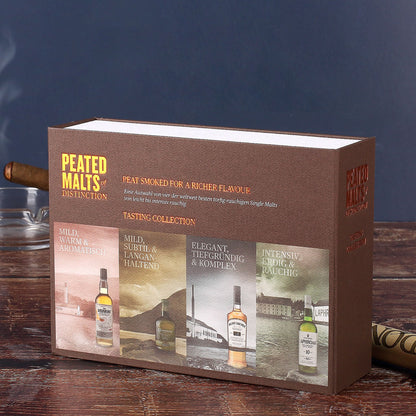 Peated Malts of Distinction Probier-Set mit 4 rauchigen Single Malt Whiskies aus Schottland und Irland