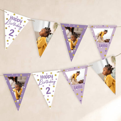 Wimpelkette mit Fotos zum Kindergeburtstag