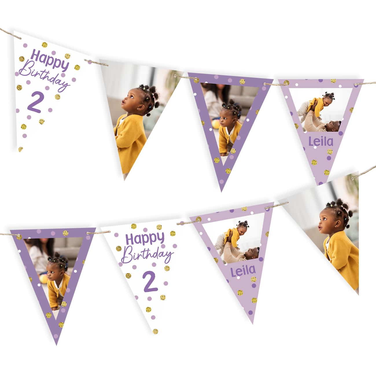 Wimpelkette mit Fotos zum Kindergeburtstag