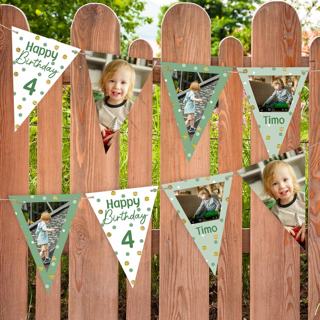 Wimpelkette mit Fotos zum Kindergeburtstag