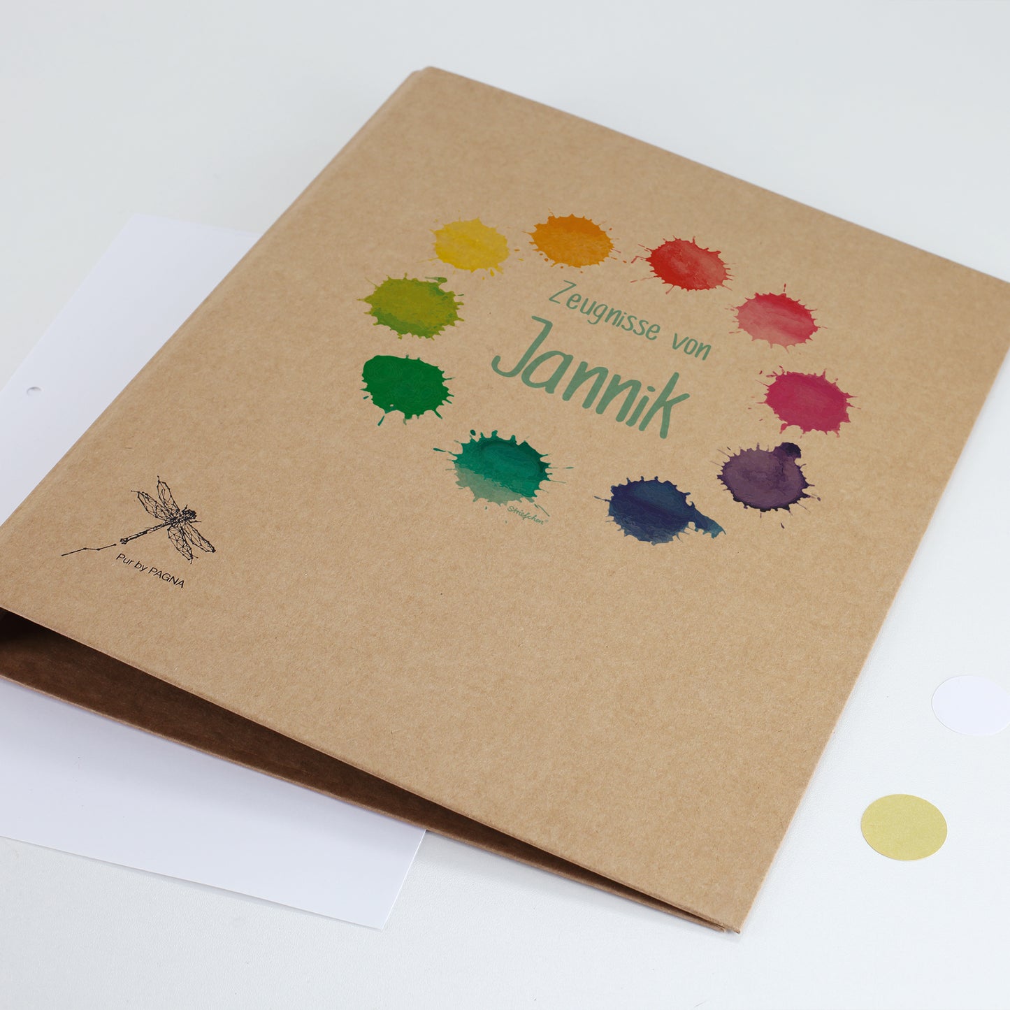 Nahaufnahme des individuellen Namens auf dem Cover