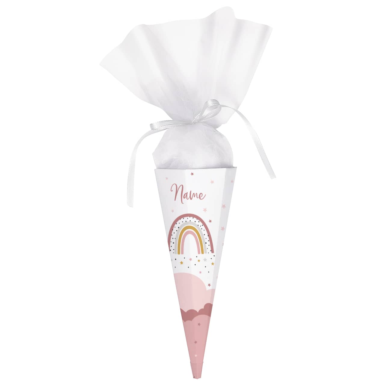 Kleine Geschwistertüte mit Nylon Tüll und Name nach Wunsch