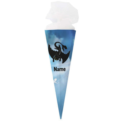 Schultüte mit Drachen und Name