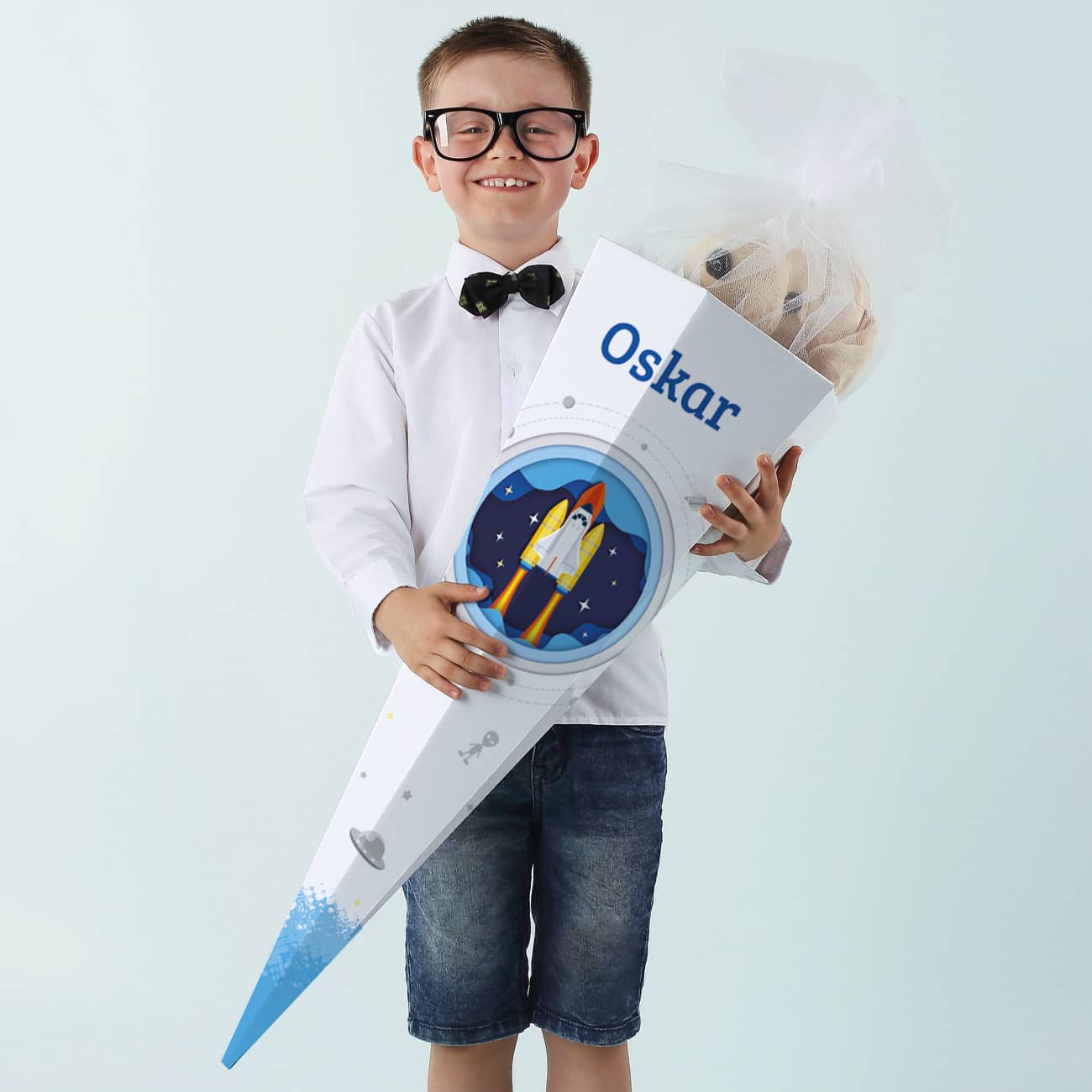 Raumschiff - Schultüte mit Name