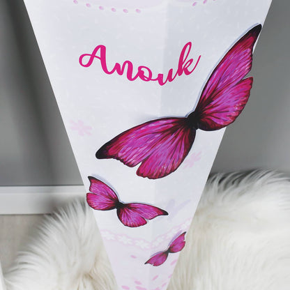 Schultüte mit 3D Schmetterlingen für Mädchen 