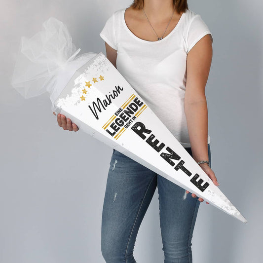 XL Zuckertüte - Legende geht in Rente - mit Namensaufdruck