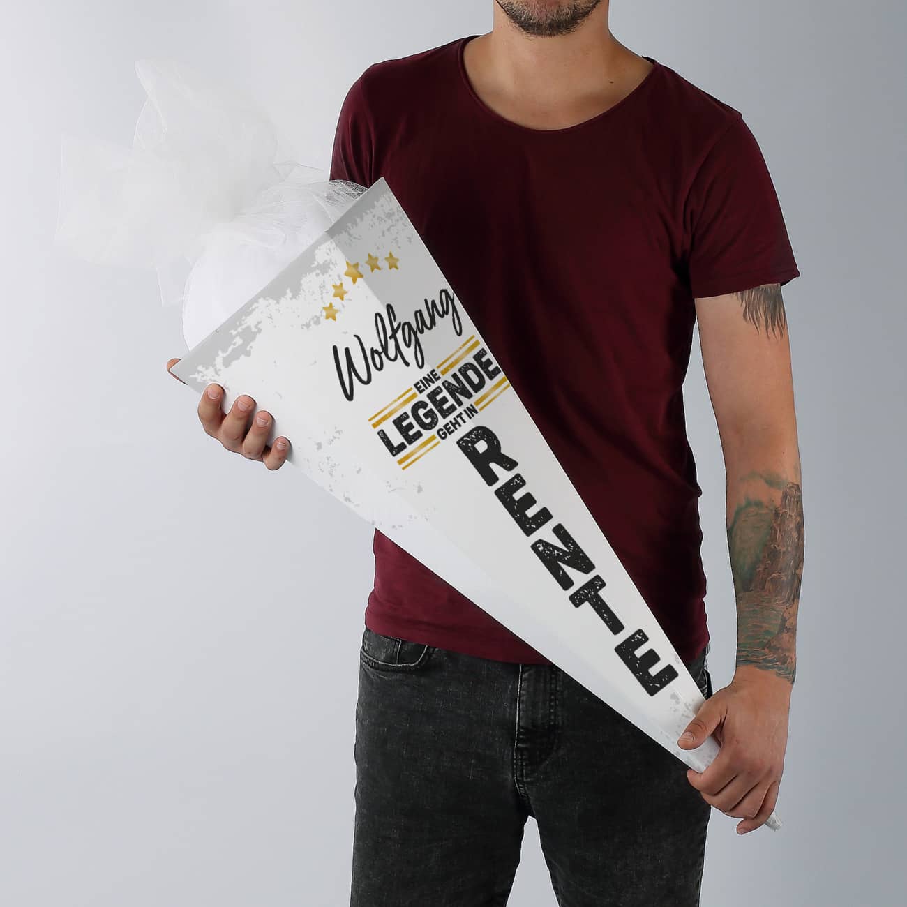 XL Zuckertüte - Legende geht in Rente - mit Namensaufdruck