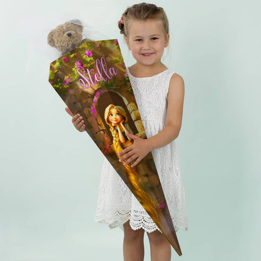 Coole Rapunzel Schultüte mit Name bedruckt