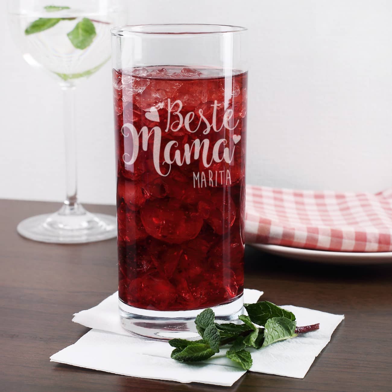 Trinkglas "Beste Mama" mit Name
