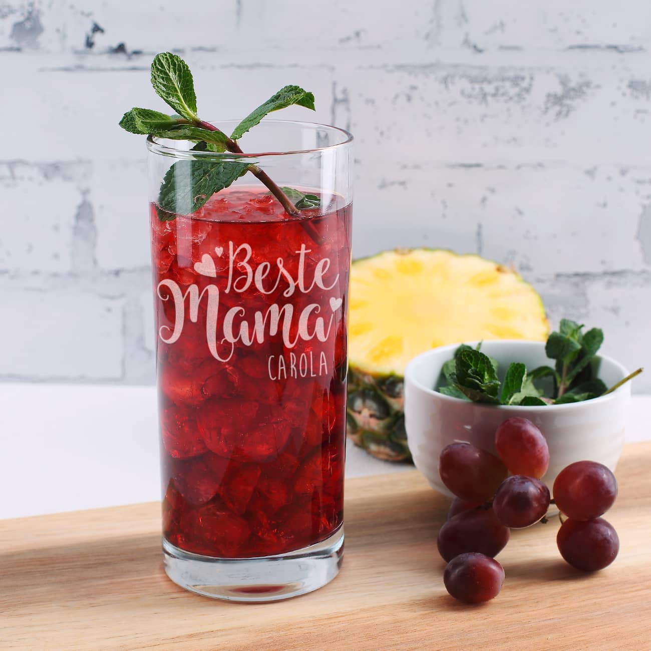 Trinkglas "Beste Mama" mit Name