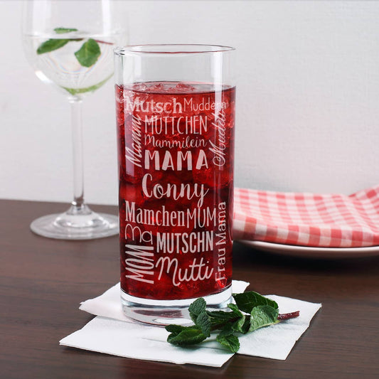Trinkglas für die Mama mit verschiedenen Bezeichnungen