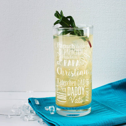 Trinkglas für den Papa mit verschiedenen Bezeichnungen