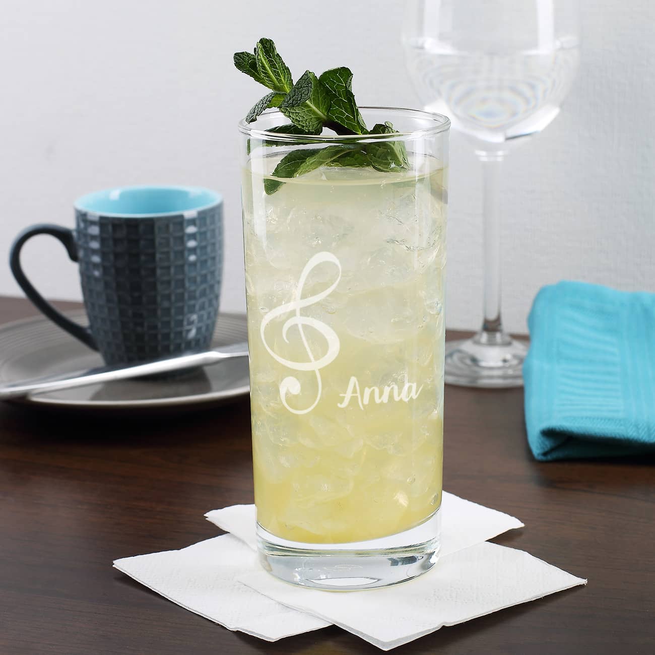 Trinkglas für Musiker mit Notenschlüssel