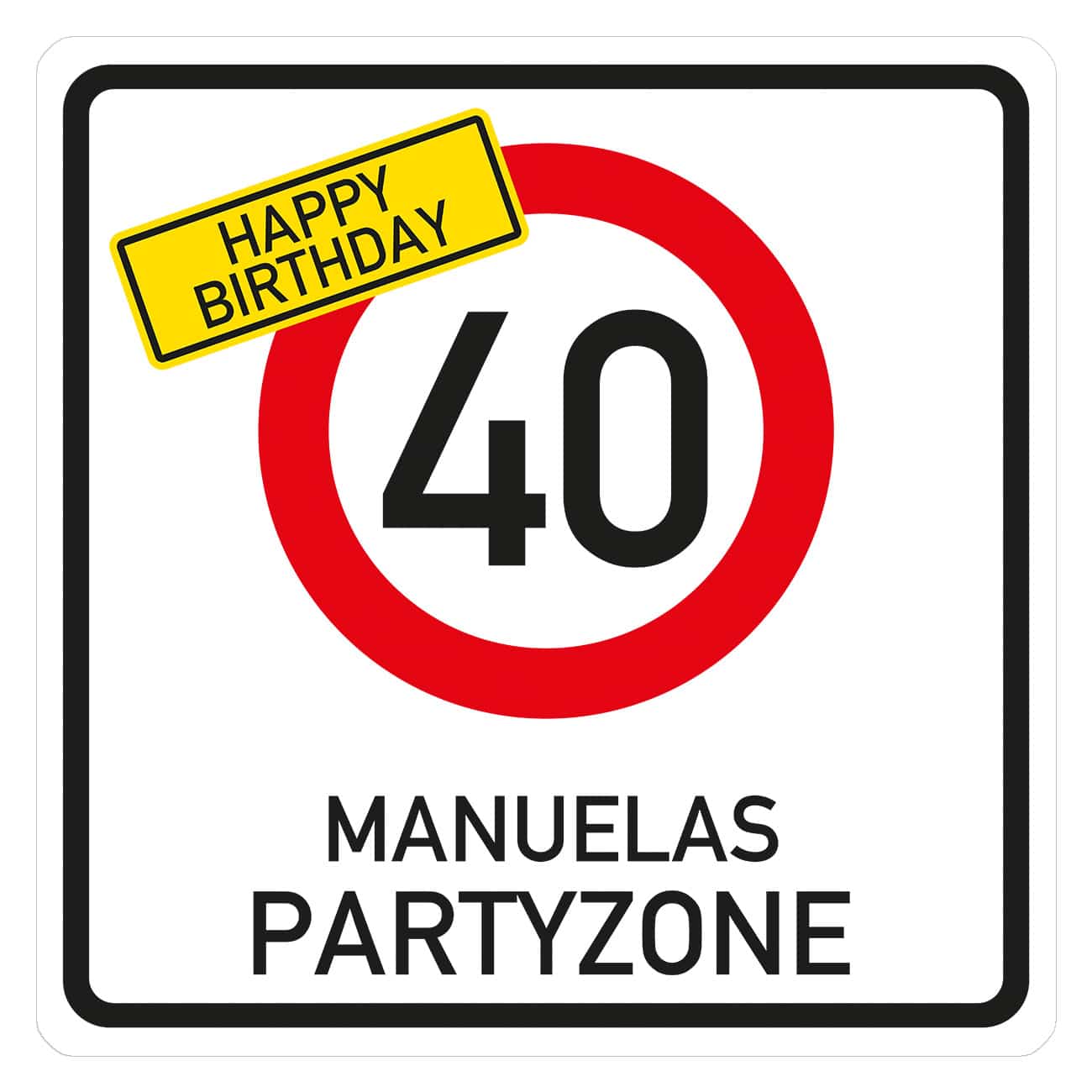 personalisiertes PVC Geburtstagsschild