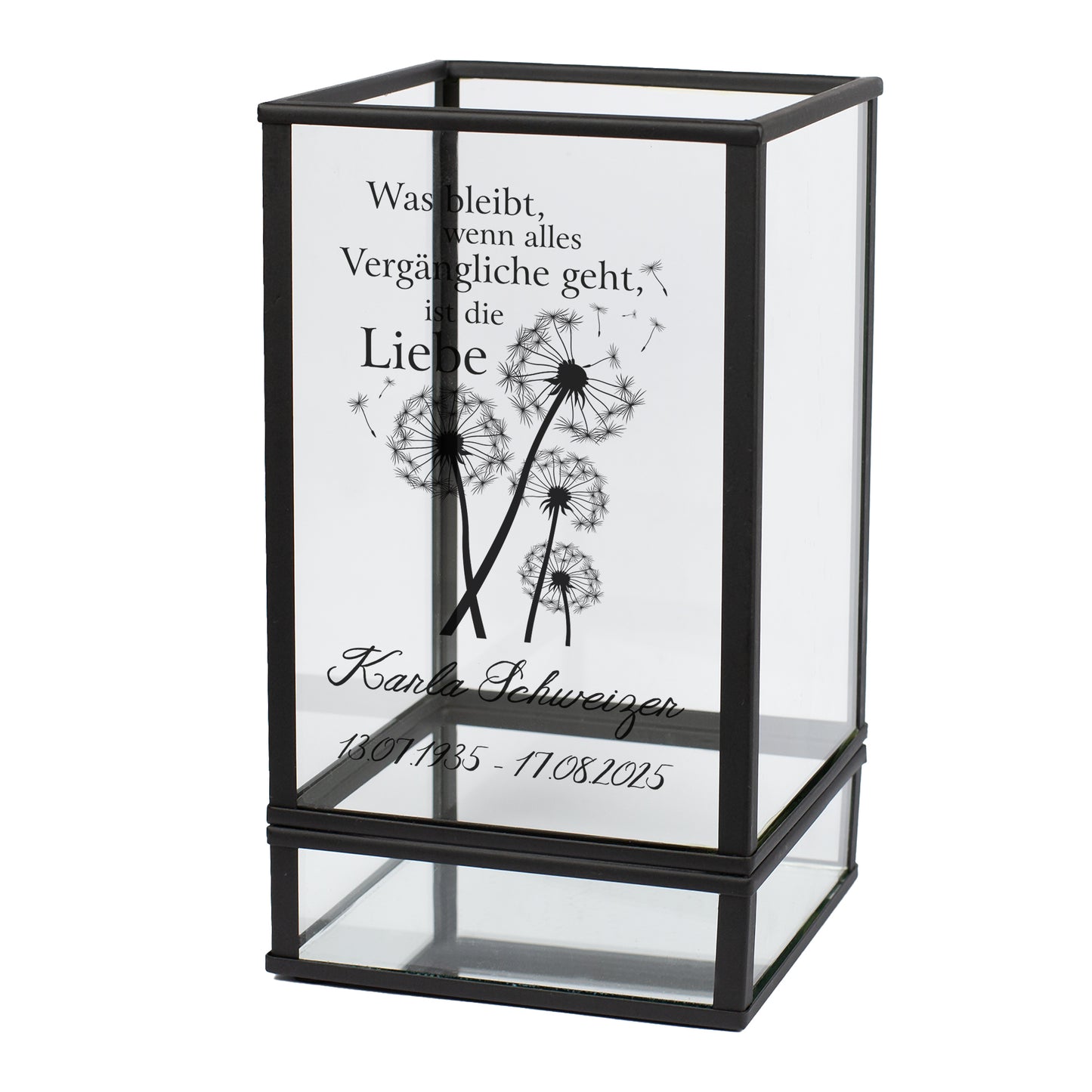 Trauer Windlicht mit Pusteblumenmotiv | Personalisierte Laterne mit Name & Datum Ritzenhoff & Breker