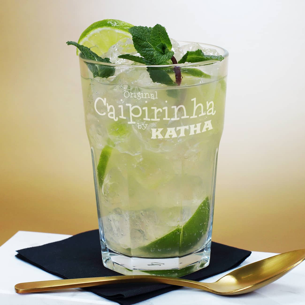 Caipirinha Glas mit Namensgravur