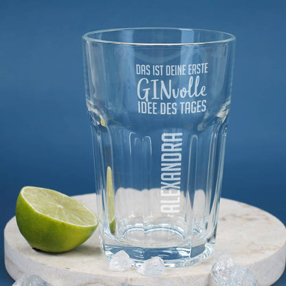 Glas "GINvolle Idee" mit Ihrem Namen