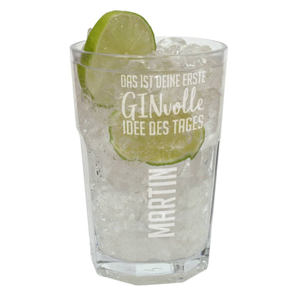 Glas "GINvolle Idee" mit Ihrem Namen