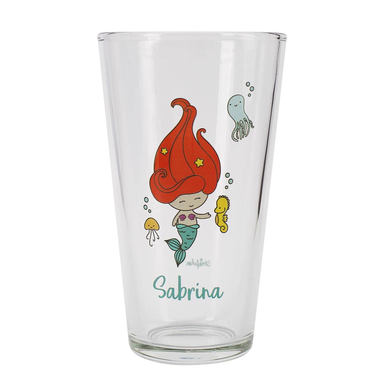 Trinkglas - Meerjungfrau mit Name bedruckt