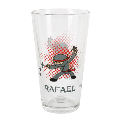 Ninja - Trinkglas mit Name für Kinder