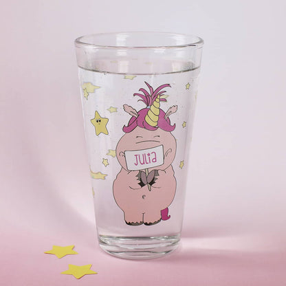 Knuddelhorn Trinkglas mit Wunschname