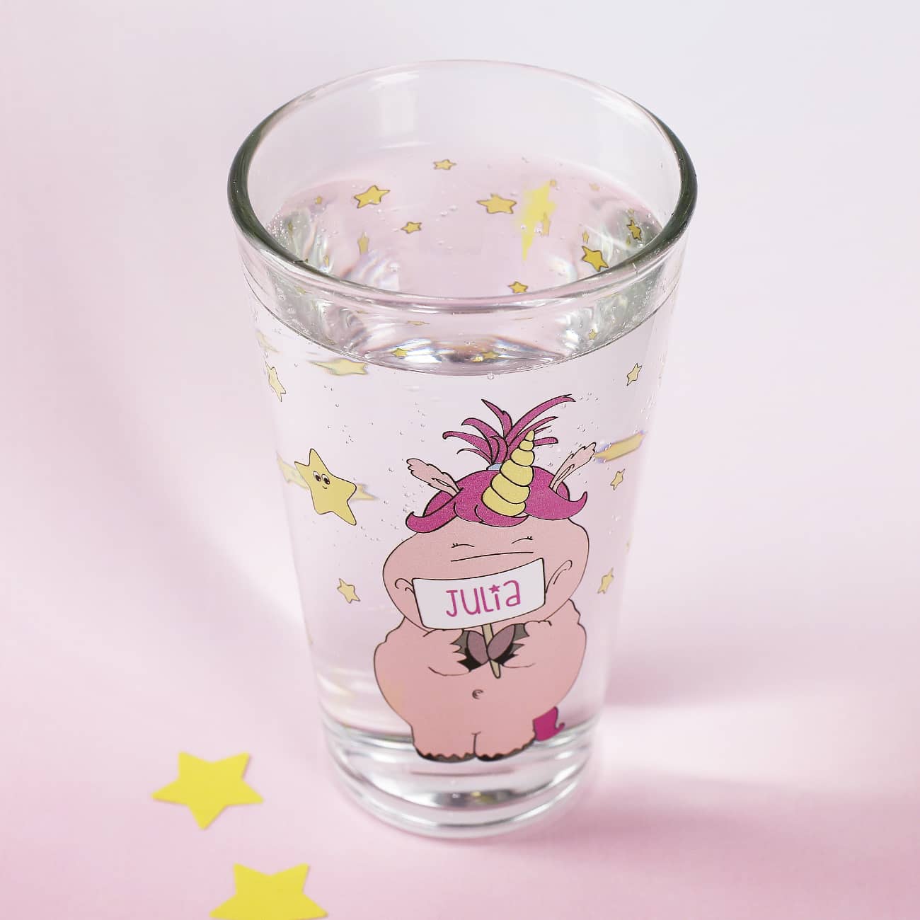 Knuddelhorn Trinkglas mit Namen
