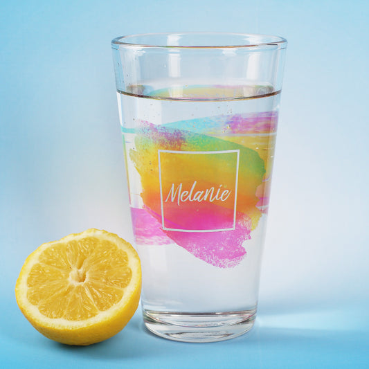 Bunt bedrucktes Watercolor Glas