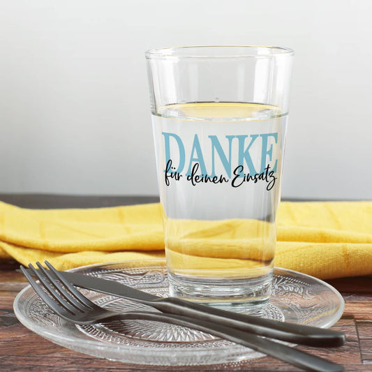 Trinkglas - Danke - mit Ihrem Wunschtext
