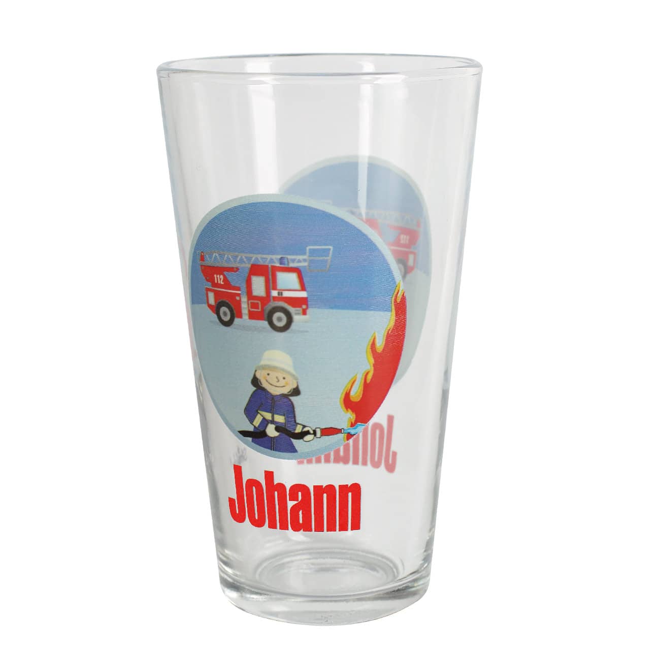 Feuerwehr Glas mit Name