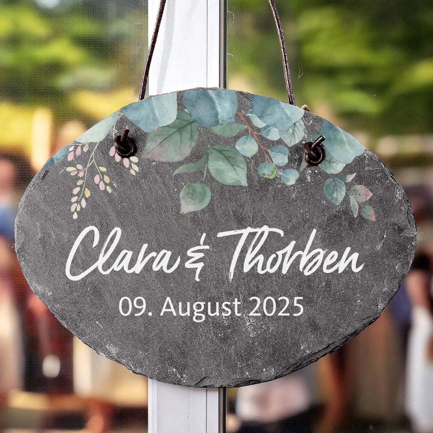 Bedruckte Schiefertafel Eukalyptus