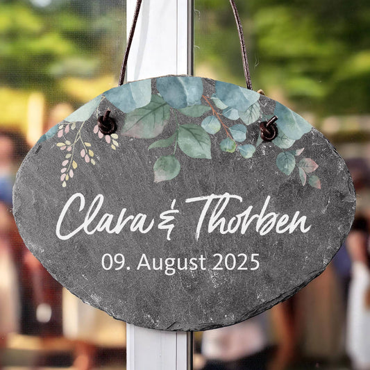 Bedruckte Schiefertafel Eukalyptus