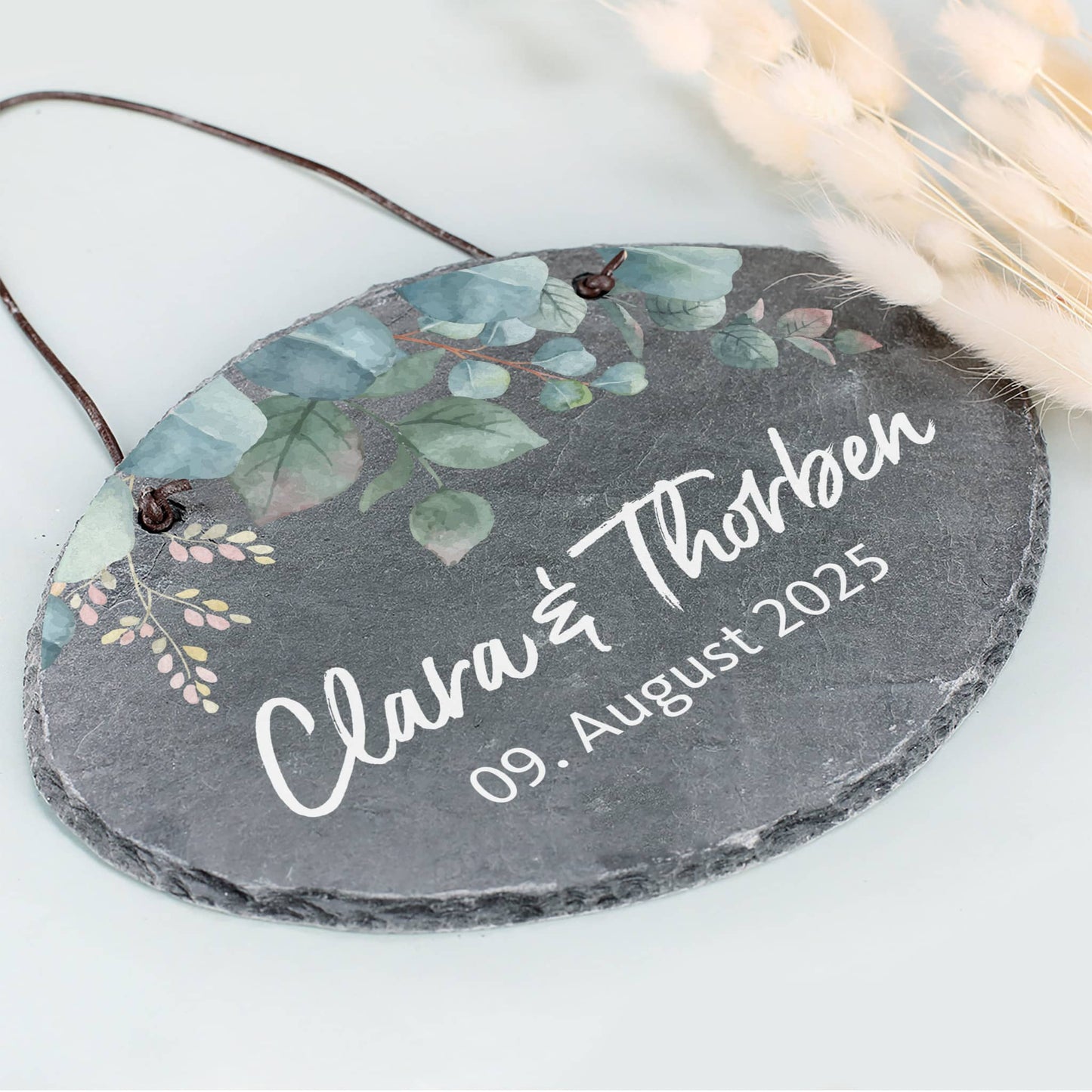 Bedruckte Schiefertafel Eukalyptus