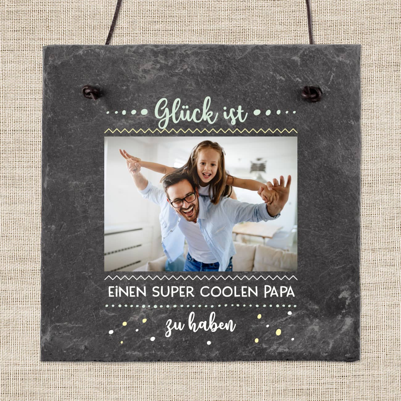 Dekorative Schiefertafel mit Ihrem schönsten Foto bedruckt