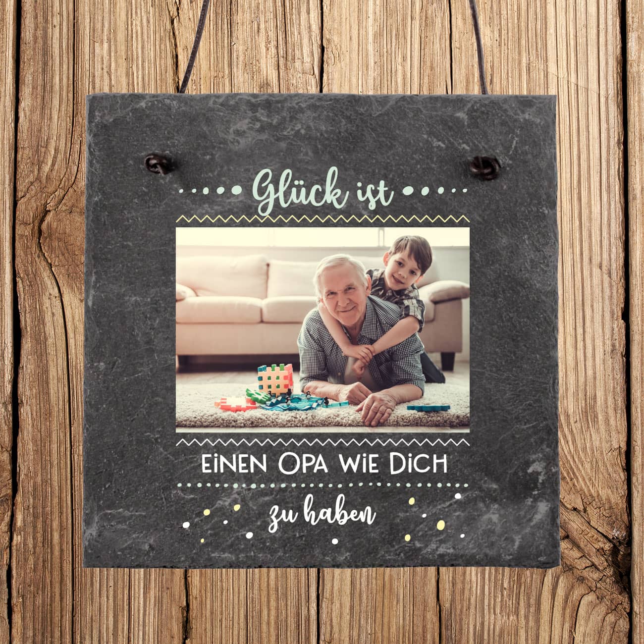 Tafel aus Naturschiefer mit persönlichem Aufdruck