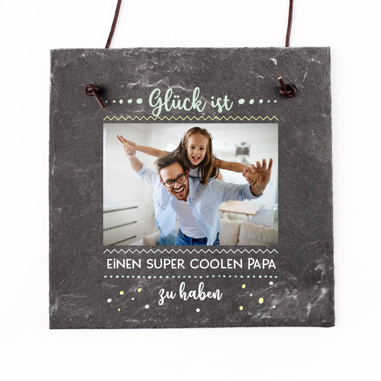 Individuelle Schiefertafel mit Ihrem Foto und Wunschtext bedruckt