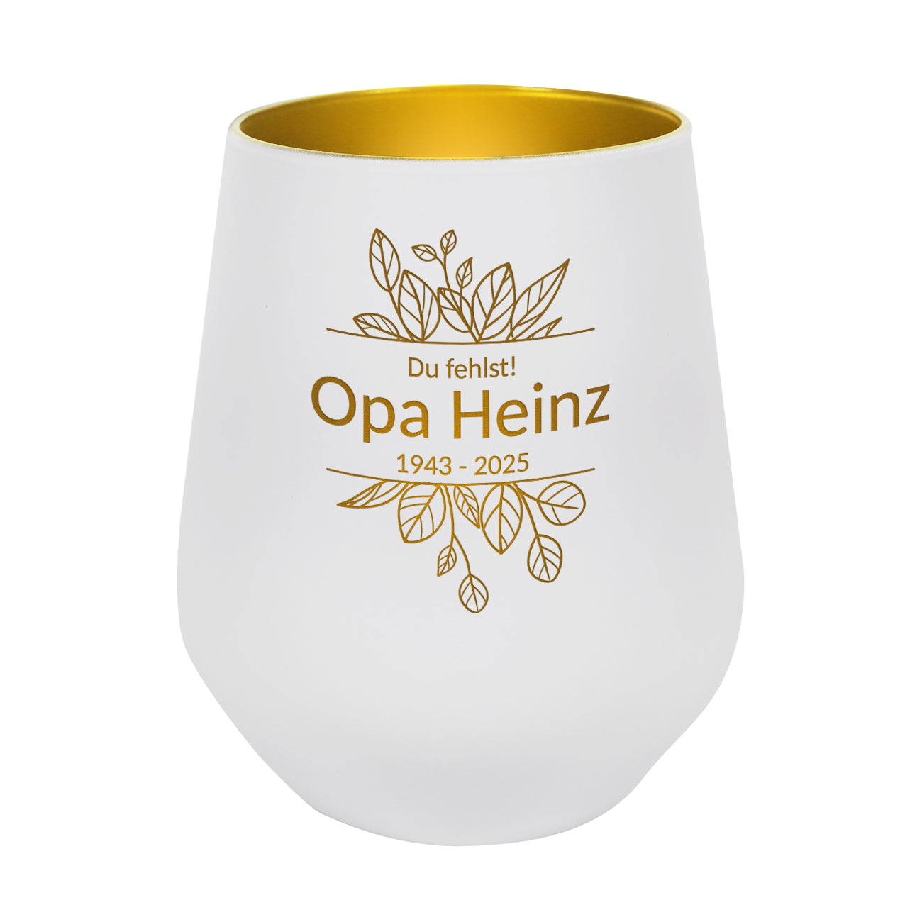 Freigestelltes Produktfoto des Windlichts (weiß) ohne Kerze auf weißem Hintergrund