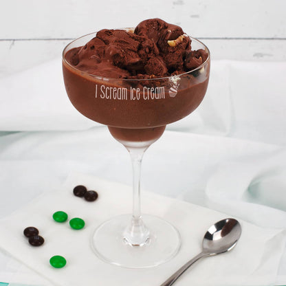 Eis- und Dessertschale graviert mit Ihrem Text und kleinem Eisbecher Symbol